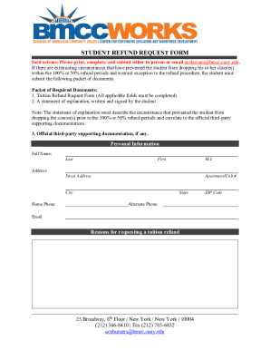 Student Refund Request Form