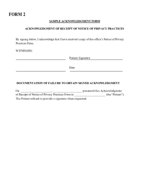 Acknowledgment of Receipt of Notice of Privacy Practices