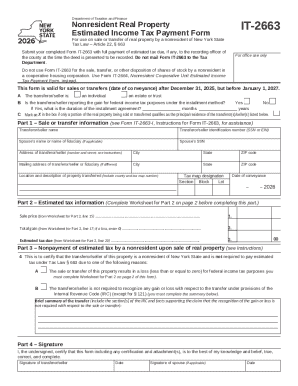 New York Nonresident Real Property Estimated Income Tax Form