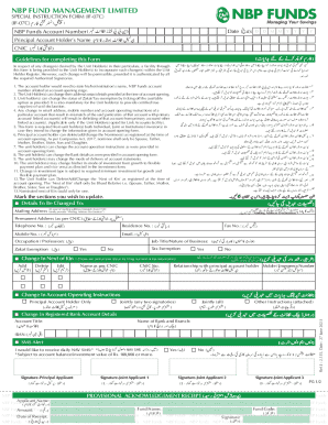 NBP Funds Special Instruction Form