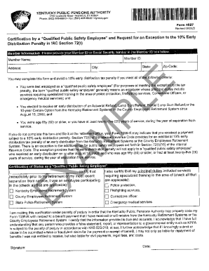 Kentucky Public Safety Employee Exception Form