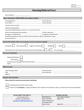 Housing Referral Form