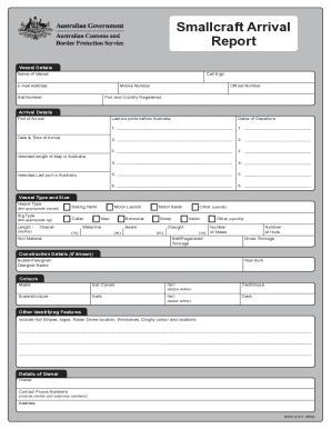 Smallcraft Arrival Report