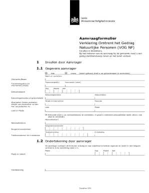 Verklaring Omtrent het Gedrag Application Form