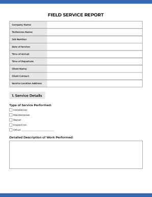 Field Service Report