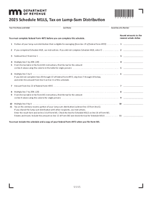 2025 M1LS, Tax on Lump-Sum Distribution