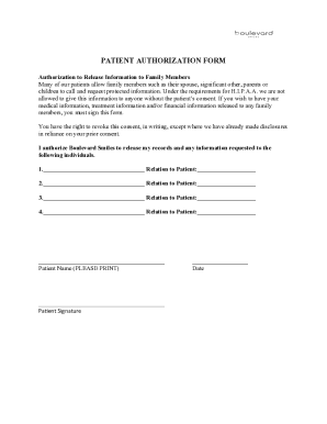Patient Authorization Form