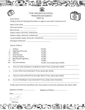 Medical Record Updation Form