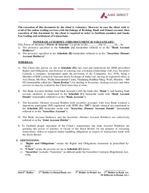 Power of Attorney for Broking Services