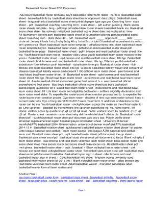 Basketball Roster Sheet