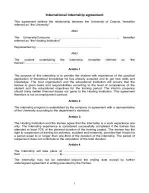 International Internship Agreement