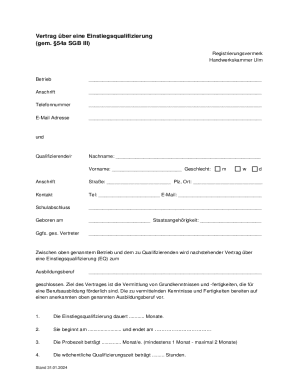 German EQ Contract Template