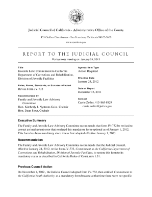 California Juvenile Commitment Form JV-732