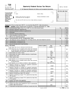 Form 720 Quarterly Federal Excise Tax Return