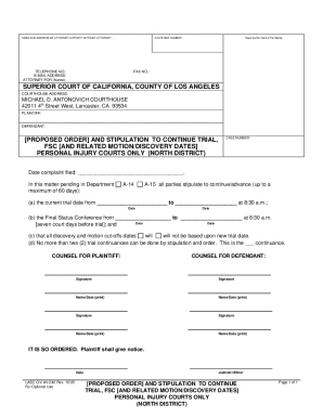 Proposed Order and Stipulation to Continue Trial