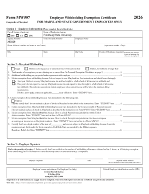 Maryland Employee Withholding Exemption Certificate