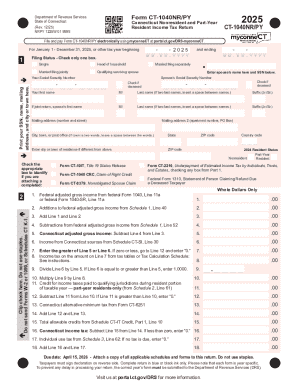Connecticut Nonresident and Part-Year Resident Income Tax Return
