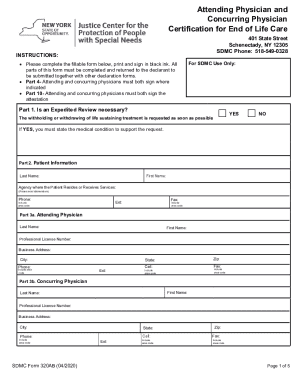 Attending Physician Certification for End of Life Care