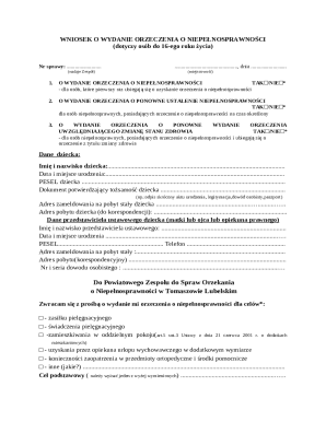 Disability Certification Application for Minors