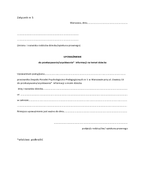 Child Information Authorization Form