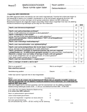 MRI Screening Form