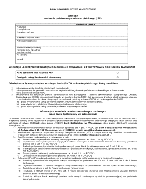 Bank Spółdzielczy PRP Application Form