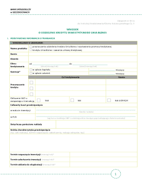 Investment Credit Application Form