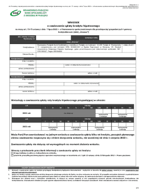 Polish Mortgage Payment Suspension Application