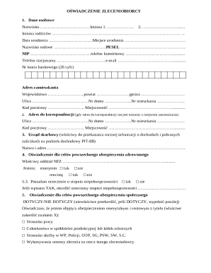 Oświadczenie Zleceniobiorcy