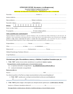 Polish Fencing Association Tax and Insurance Declaration