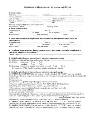 Oświadczenie Zleceniobiorcy 2025