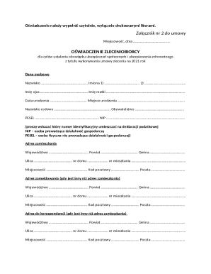 Oświadczenie Zleceniobiorcy