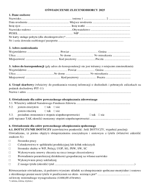 Oświadczenie Zleceniobiorcy 2025
