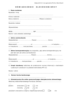 Oświadczenie Zleceniobiorcy
