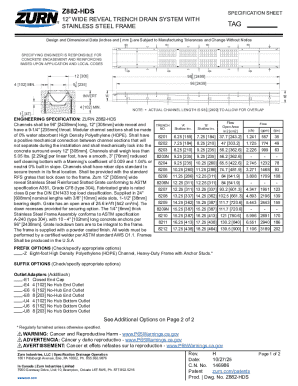 Z882-HDS Trench Drain System Specification Sheet