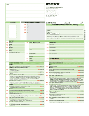 IDEXX Molecular Genetics Test Request Form