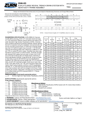 Z886-HD Trench Drain System Specification Sheet