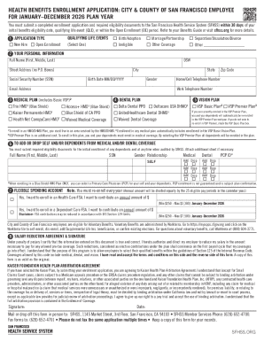City & County of San Francisco Employee Health Benefits Enrollment Application