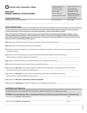 Parent Marital Status Form