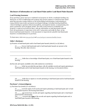 Lead-Based Paint Disclosure Form