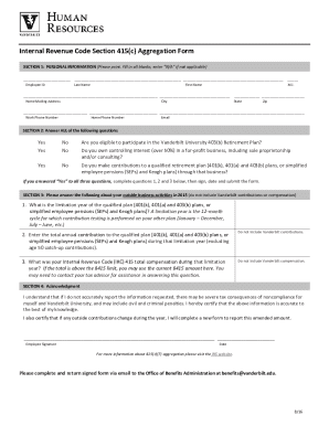Internal Revenue Code Section 415(c) Aggregation Form