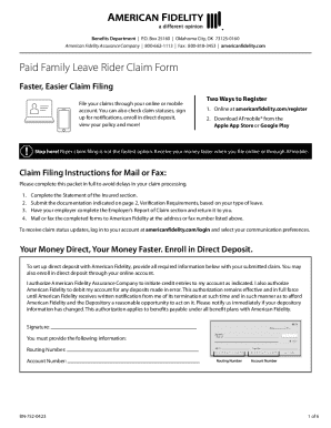 Paid Family Leave Rider Claim Form