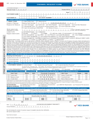 YES Bank Channel Request Form