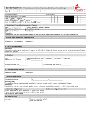 Card Services Form – 3