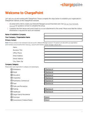 ChargePoint Station Setup Form