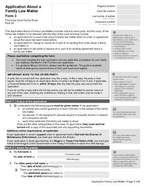 Application About a Family Law Matter