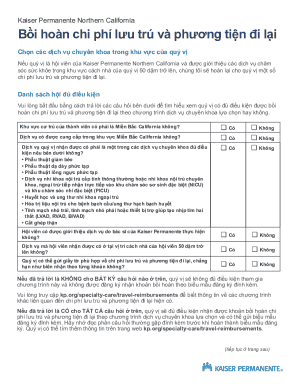 Kaiser Permanente Travel Reimbursement Form