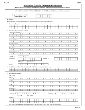 Corporate Registration Application Form