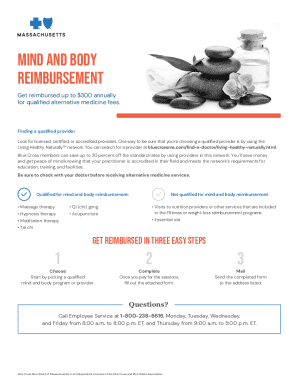 Blue Cross Mind and Body Reimbursement Form
