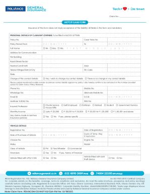 Motor Claim Form